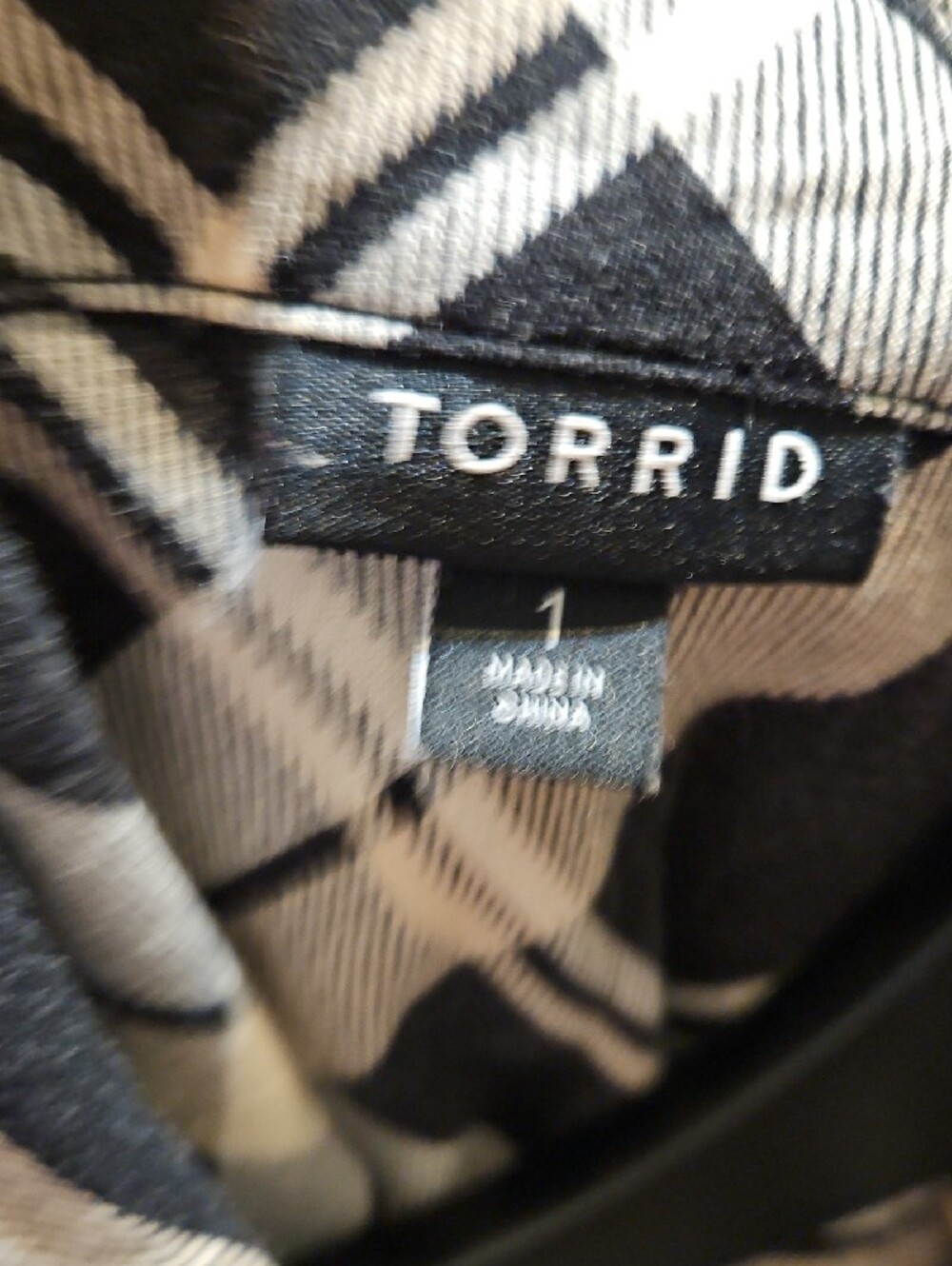 torrid Black and Cream Plaid Shirt - Picture 7 of 8